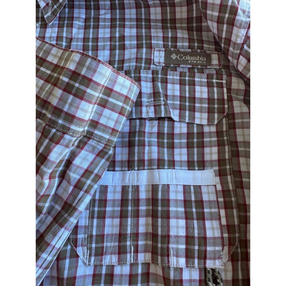 Columbia PHG Fishing Shirt Mens XXL Plaid Long Sleeve Vented Mesh Outdoor Hiking - Picture 3 of 8